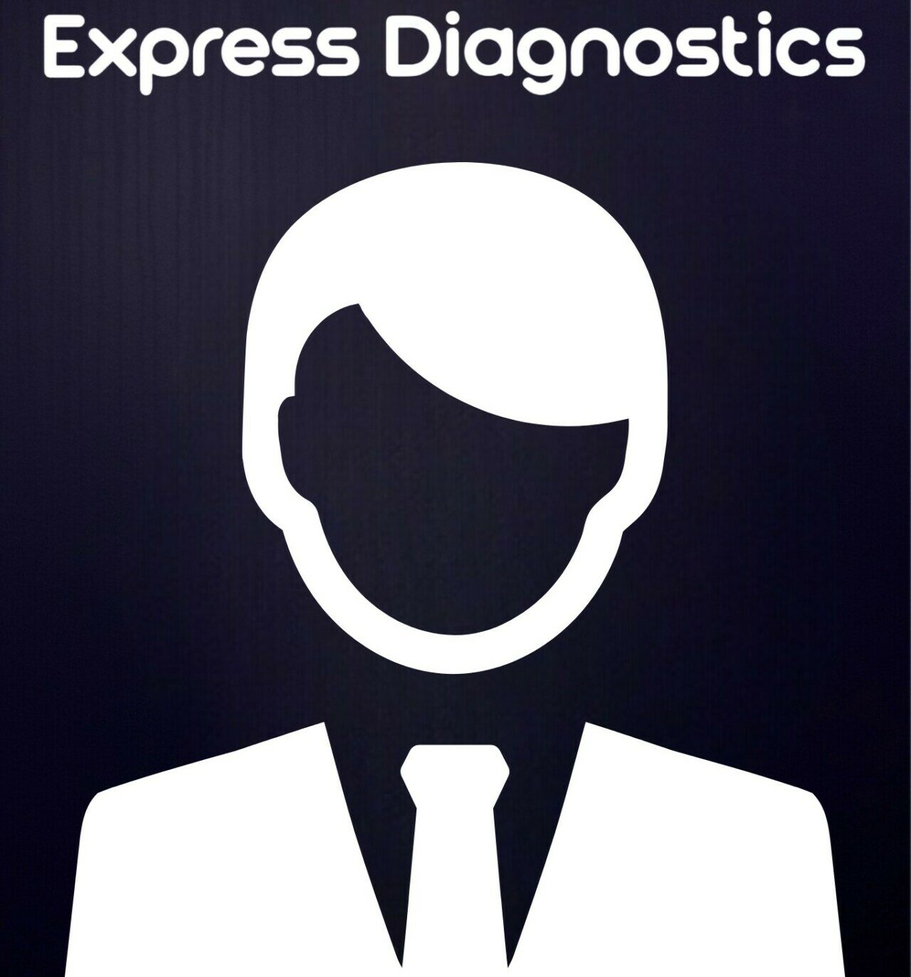 Business man icona stilizzata con la scritta Express Diagnostics