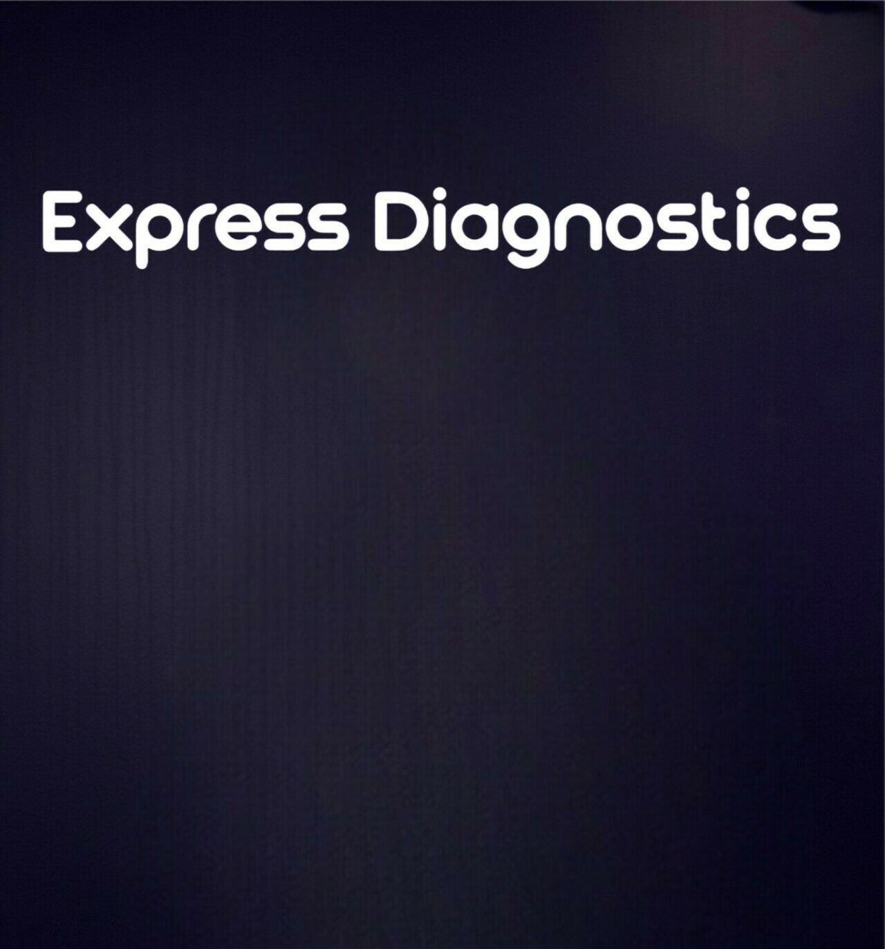 Sfondo di muro blu con il logo Express Diagnostics